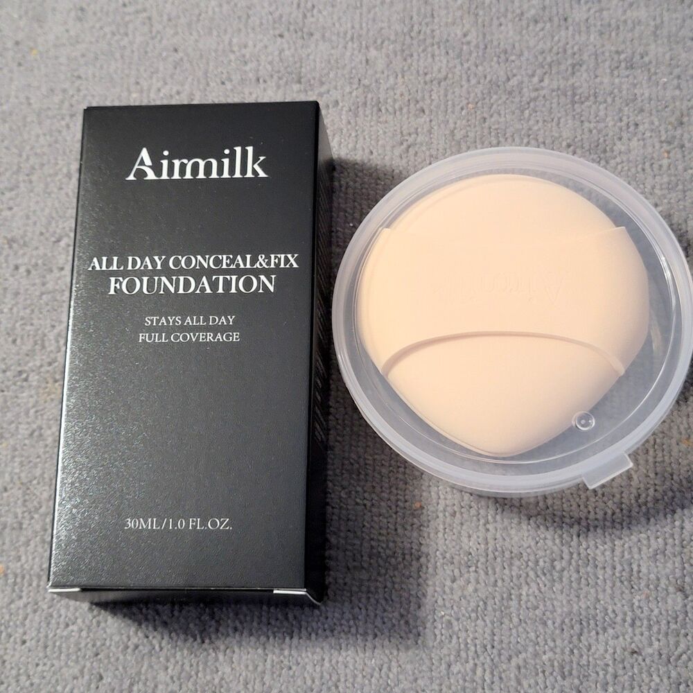 AIRMILK All Day Conceal and Fix Foundation Medium Warm 06 With Sponge